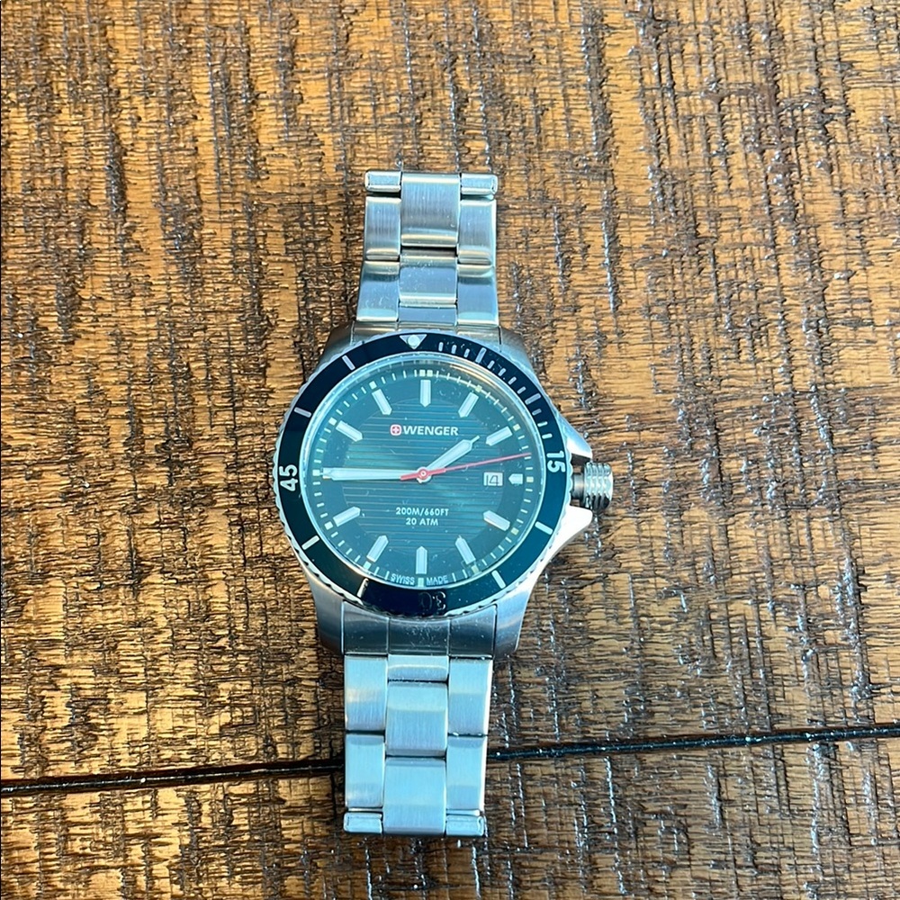 Wenger Silver and Blue Watch